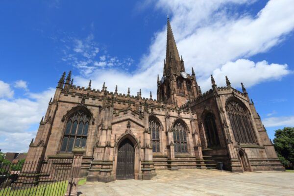 Rotherham, town in South Yorkshire, UK. Rotherham Minster (All Saints Church), Gothic architecture.