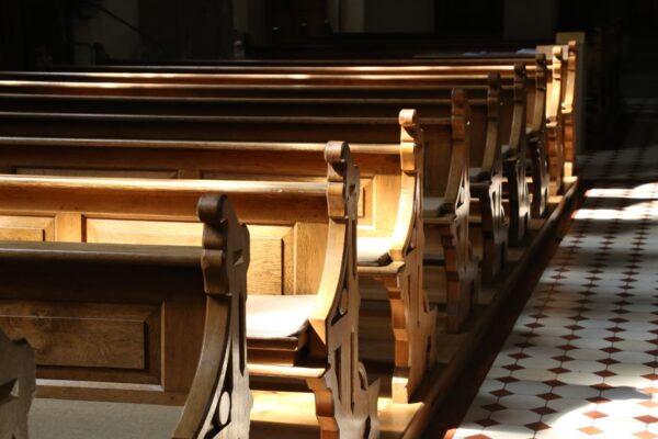 Church wooden bench