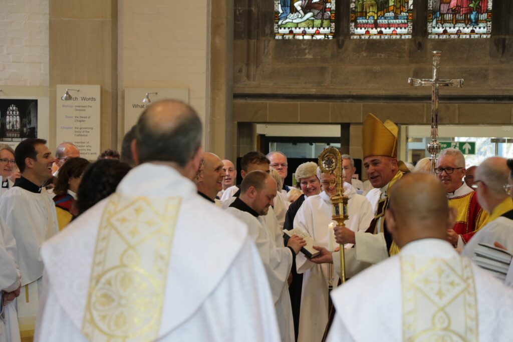 Photo of clergy at Sheffield Cathedral during an Ordination Service