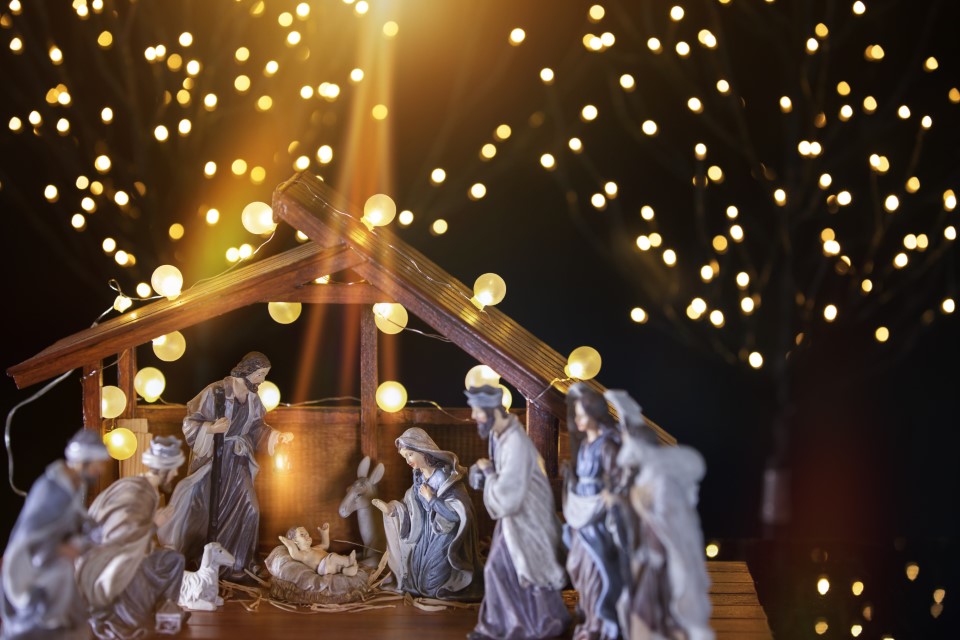 Christmas Manger scene with figurines