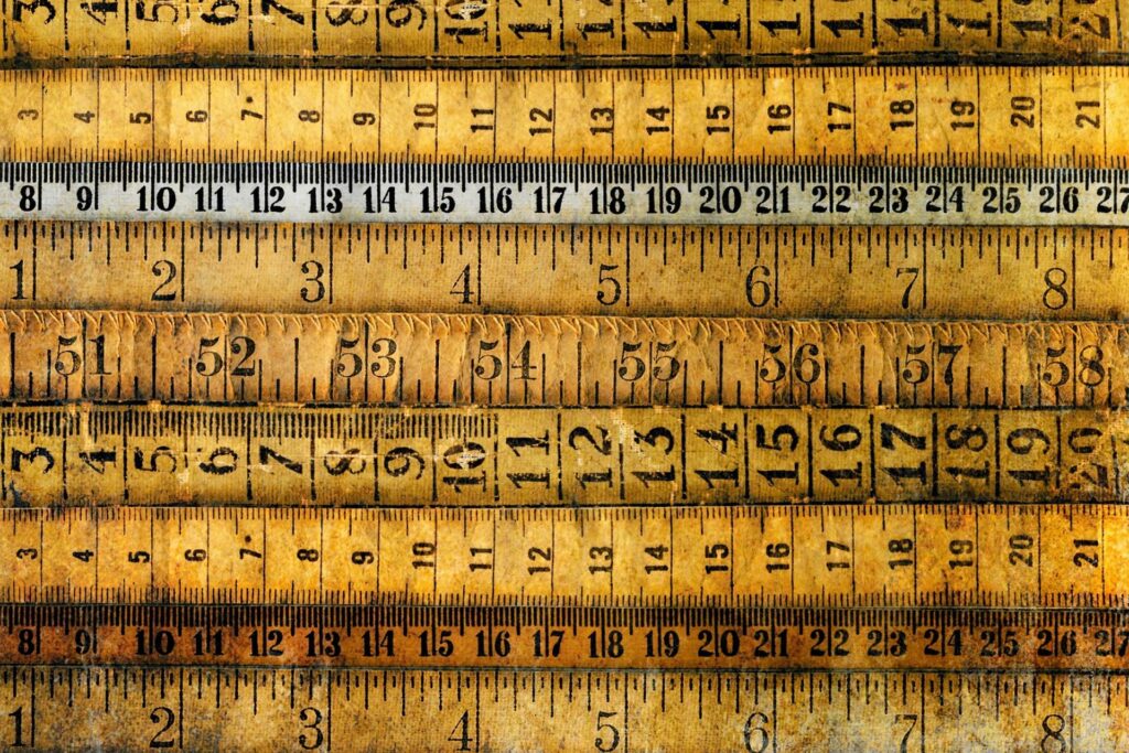 A group of measuring tapes